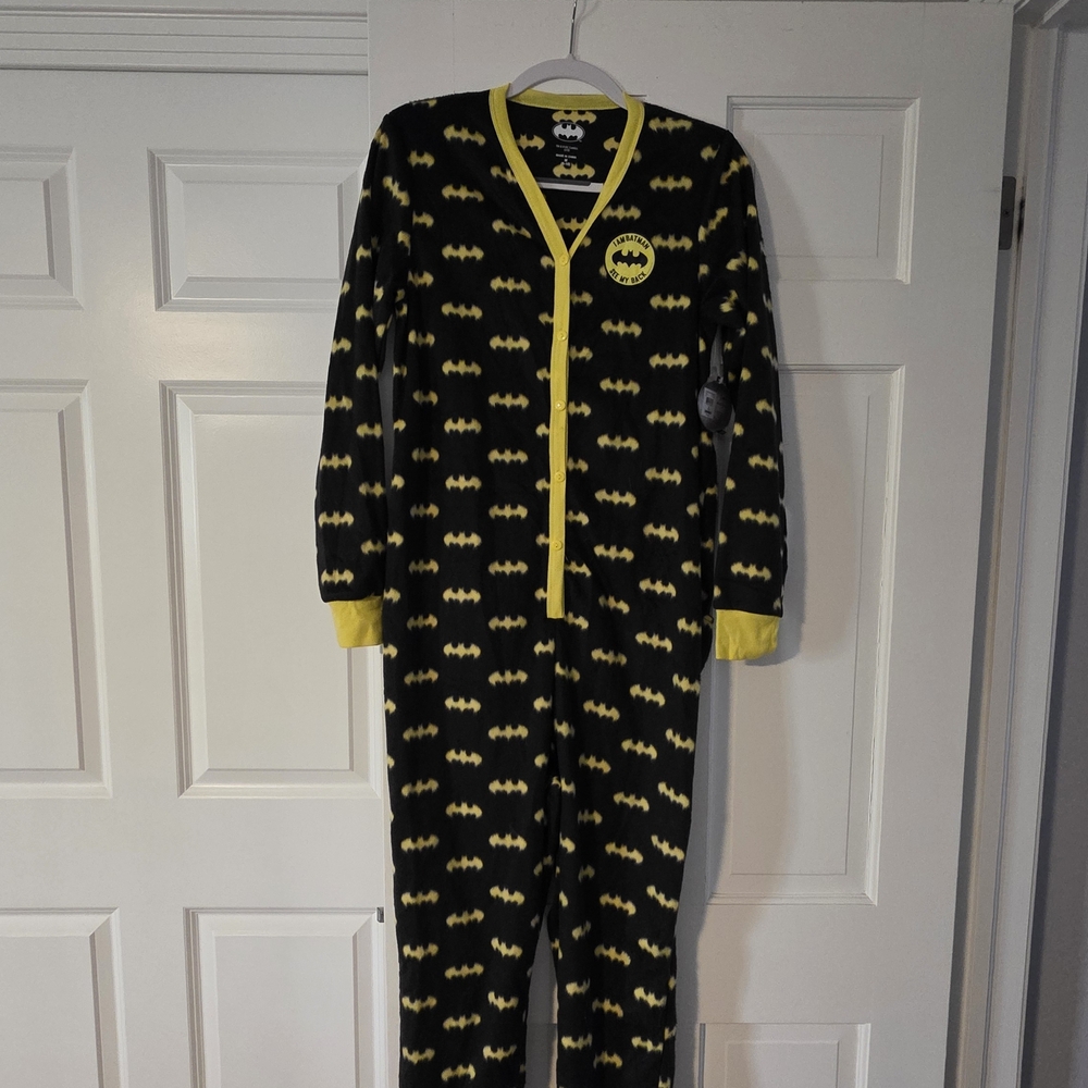 DC Comics Batman Black and Yellow Footie Pajamas